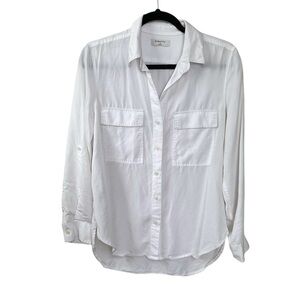 ARITZIA Babaton White Button Front Utility Blouse XS